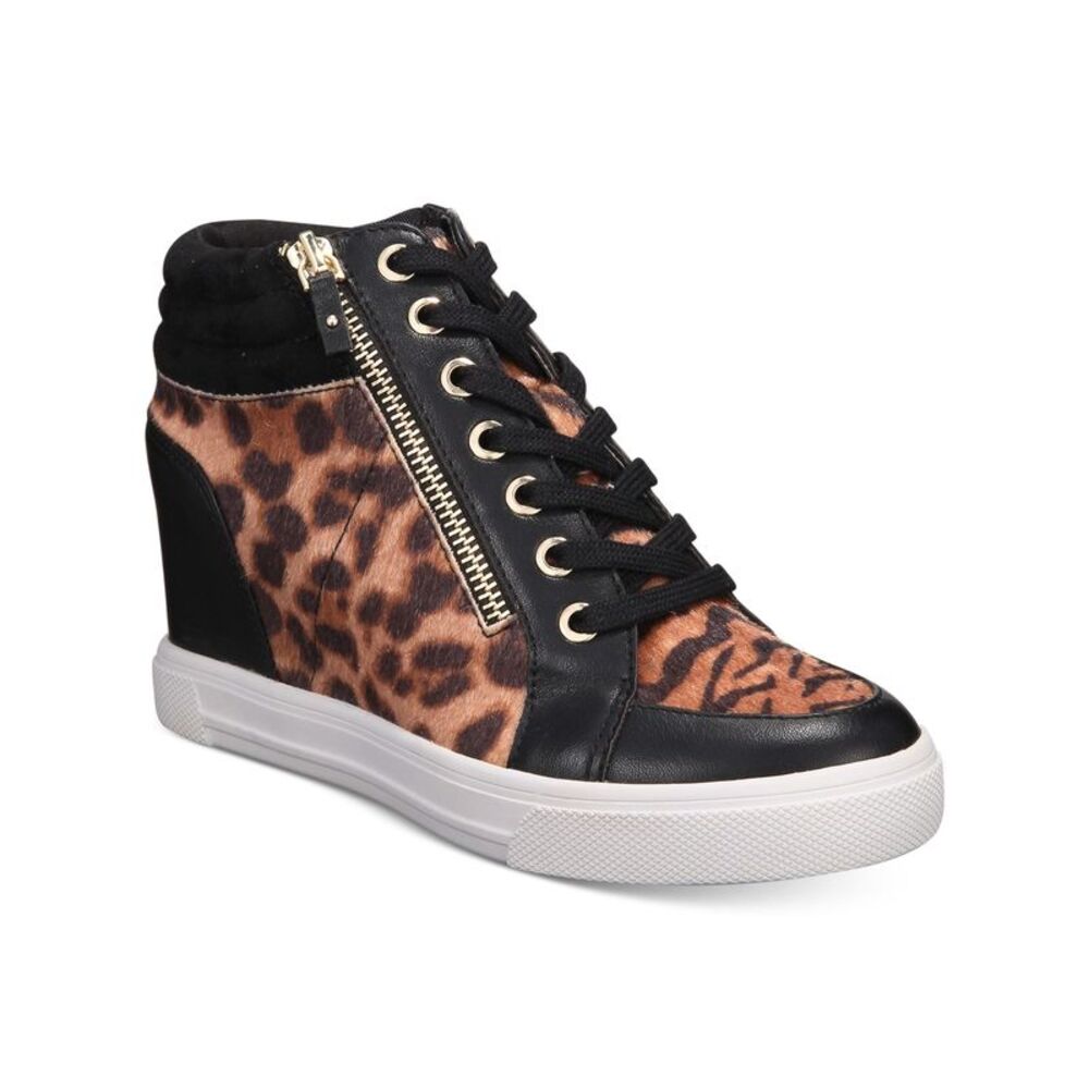 Aldo Brown High-Top Sneakers with Hidden Wedge
